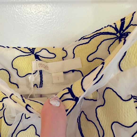 MAJE
Jizia Floral-embroidered Midi Skirt In Yellow - Picture 5 of 6